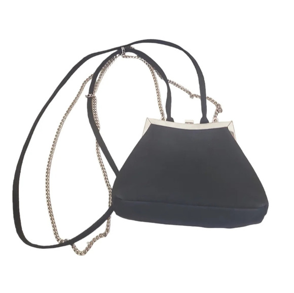 Liz Claiborne Womens Small Black Purse Clutch Evening Handbag Cocktail Strap - Picture 1 of 5